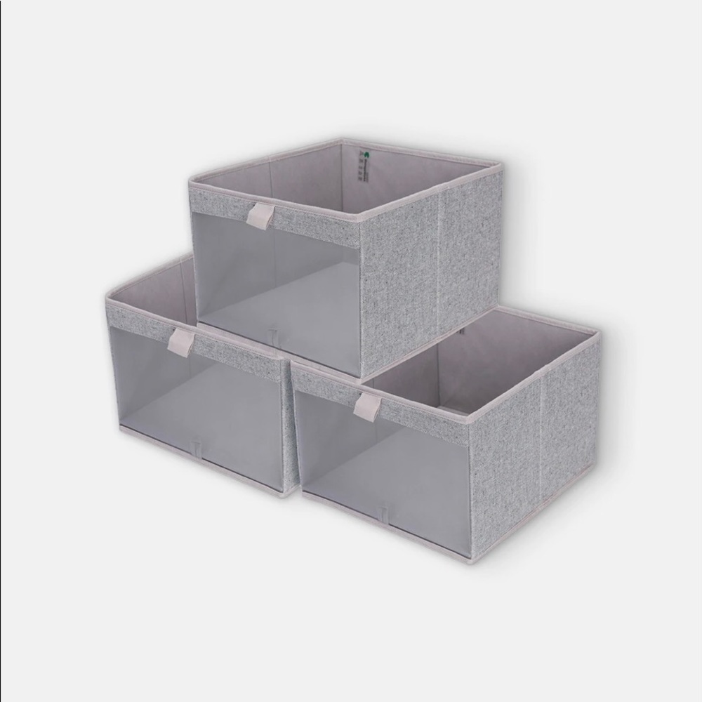 BRAND NEW Storage Boxes with Clear/Mesh Front (3 piece set)